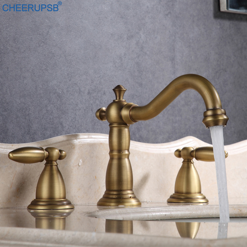 Three Hole Bathroom Faucet Retro Brass Gold Black Faucet Hot Cold Water Mixer Basin Tap Dual Handle Deck Mount Torneira Banheira
Three Hole Bathroom Faucet Retro Brass Gold Black Faucet Hot Cold Water Mixer Basin Tap Dual Handle Deck Mount Torneira Banheira
