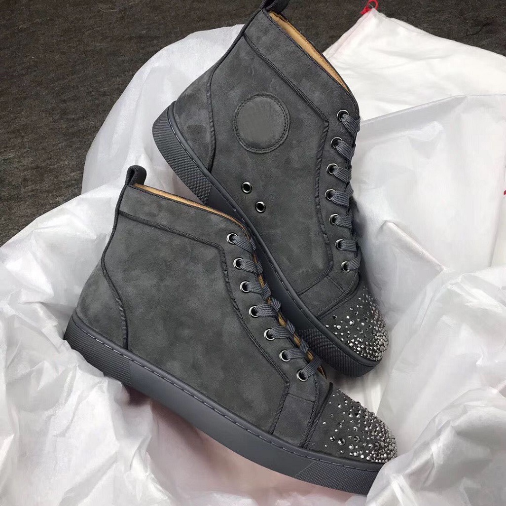 Grey,Blue Suede Leather Strass High Top Red Bottom Sneakers Men,Women Casual Shoes Cheap Designer Dress,Party,Wedding Outdoor Trainers
Grey,Blue Suede Leather Strass High Top Red Bottom Sneakers Men,Women Casual Shoes Cheap Designer Dress,Party,Wedding Outdoor Trainers