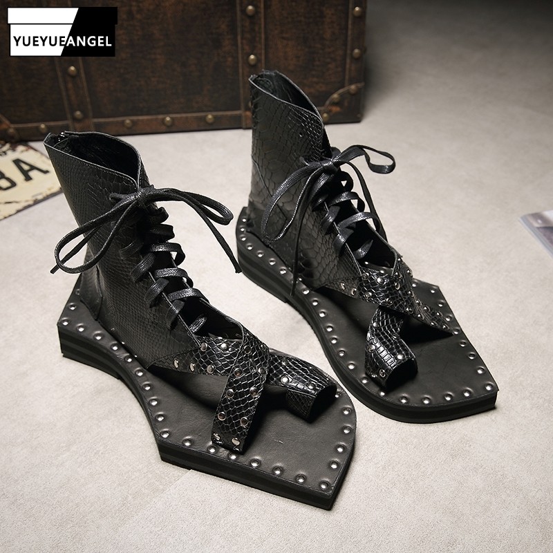 2020 Design Runway Genuine Leather Snakeskin Casual Sandals Lace Up Vintage Gladiator Sandals Geometric Shape Sole Mens Shoes, Black
2020 Design Runway Genuine Leather Snakeskin Casual Sandals Lace Up Vintage Gladiator Sandals Geometric Shape Sole Mens Shoes, Black