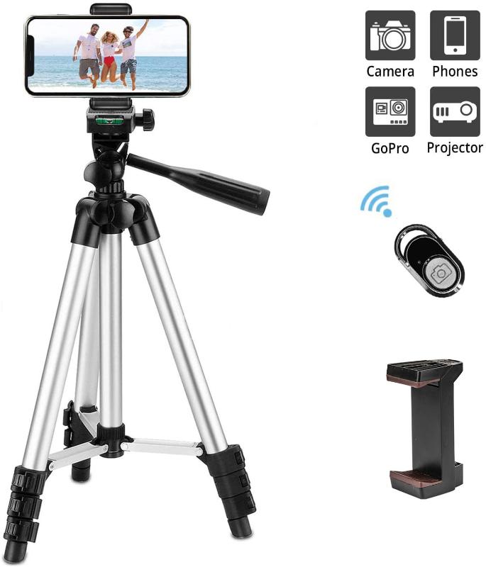 Tripod for Phone 42 Inch/106cm with Remote Control & Phone Holder, Lightweight Travel Tripods for phone/Camera
Tripod for Phone 42 Inch/106cm with Remote Control & Phone Holder, Lightweight Travel Tripods for phone/Camera