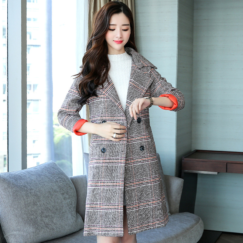 Vintage Plaid Long Women Wool Coat Double Breasted Wide-waisted Winter Jacket Pockets Turn-down Collar Cashmere Coat Nice, Gray
Vintage Plaid Long Women Wool Coat Double Breasted Wide-waisted Winter Jacket Pockets Turn-down Collar Cashmere Coat Nice, Gray