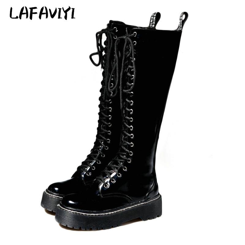 2020 Knee-High Knight Boots Round Toe Cross-tied Boots Fashion Patent Leather Woman Motorcycle, Black-single lining
2020 Knee-High Knight Boots Round Toe Cross-tied Boots Fashion Patent Leather Woman Motorcycle, Black-single lining