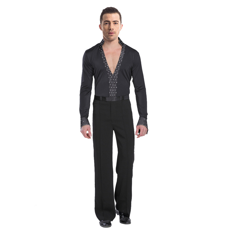 Men's Long Sleeve Pants Latin Dance Suit Modern Dance International Stage Performance Practice Clothes White Black
Men's Long Sleeve Pants Latin Dance Suit Modern Dance International Stage Performance Practice Clothes White Black