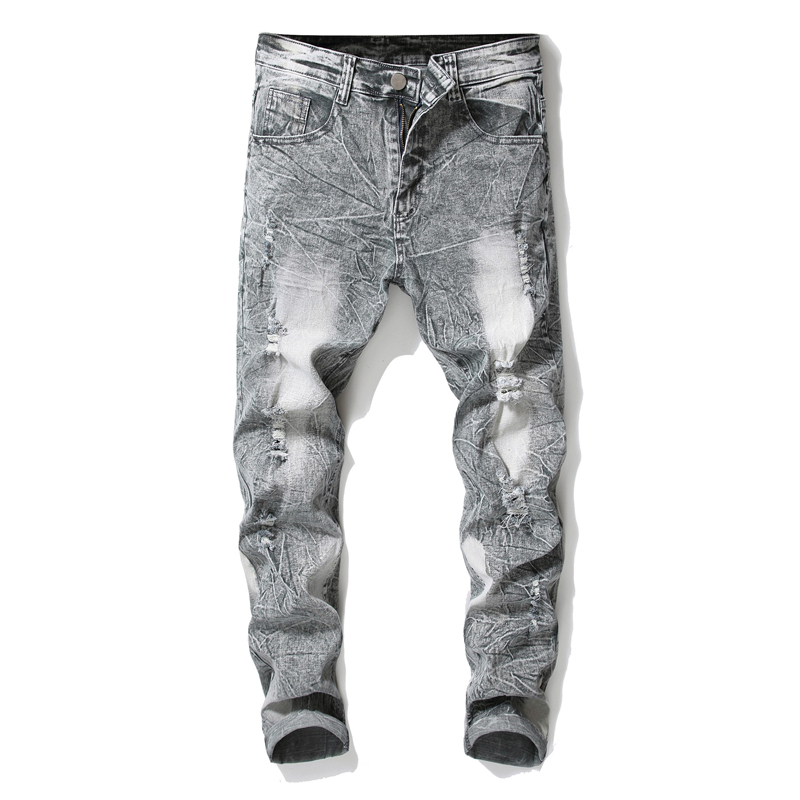 2020 Spring Men's Painted Biker Jeans Slim Fit Ripped Denim Trousers Destroyed Pleated Jean Pants With Holes Dropshipping, Sky blue
2020 Spring Men's Painted Biker Jeans Slim Fit Ripped Denim Trousers Destroyed Pleated Jean Pants With Holes Dropshipping, Sky blue