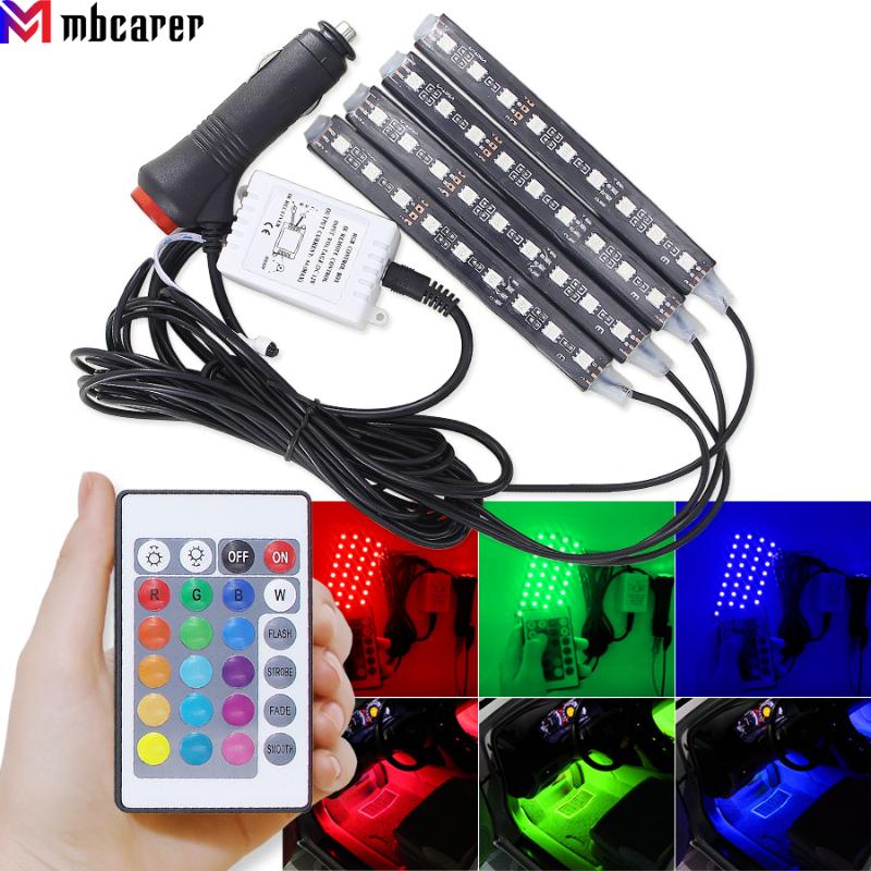 4pcs Car Light RGB LED Strip Lights Colors Car Styling Decorative Atmosphere Lamps Interior Light With Remote 12V
4pcs Car Light RGB LED Strip Lights Colors Car Styling Decorative Atmosphere Lamps Interior Light With Remote 12V