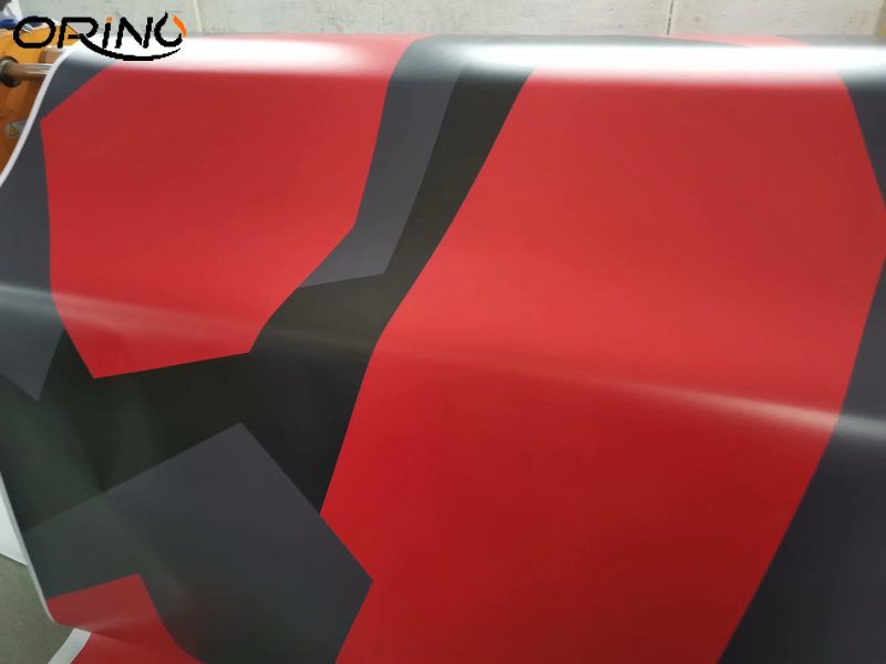 Red Black Large Camouflage Camo Vinyl Car Wrap Film with Air Release Bubbles Fee Car Styling Wrapping Foil