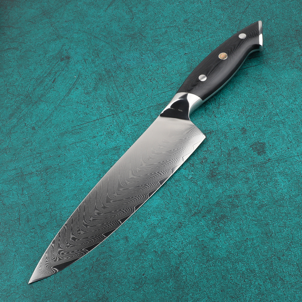 Kitchen knife 8 inch chef knife VG10 Damascus kitchen knife G10 handle handle meat cleaver cooking tool
Kitchen knife 8 inch chef knife VG10 Damascus kitchen knife G10 handle handle meat cleaver cooking tool