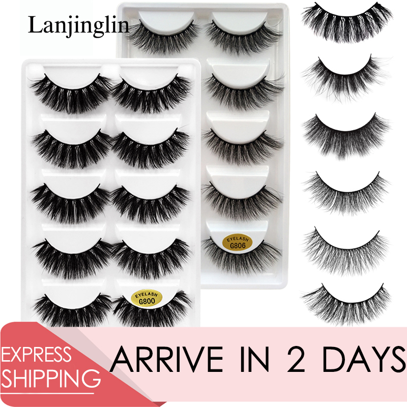 LANJINGLIN 5 pairs faux mink lashes natural volume false eyelashes extension makeup handmade soft long 3d/5d fake eye lash 
LANJINGLIN 5 pairs faux mink lashes natural volume false eyelashes extension makeup handmade soft long 3d/5d fake eye lash