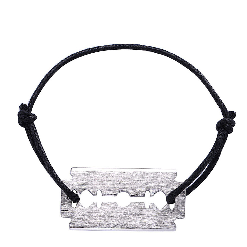 Wholesale Price Real 925 Sterling Silver Bracelet For Women Trendy Jewelry Rope Silver Blade Bracelet France Type Menottes Man, Black
Wholesale Price Real 925 Sterling Silver Bracelet For Women Trendy Jewelry Rope Silver Blade Bracelet France Type Menottes Man, Black