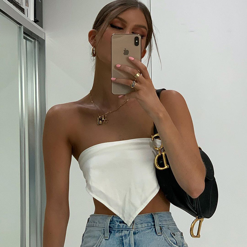 Sexy Crop Top Women Cami Y2K Summer Strapless Wrap Tube Cropped Tops Backless Vest White Black Short Satin Top Female Clothes
Sexy Crop Top Women Cami Y2K Summer Strapless Wrap Tube Cropped Tops Backless Vest White Black Short Satin Top Female Clothes
