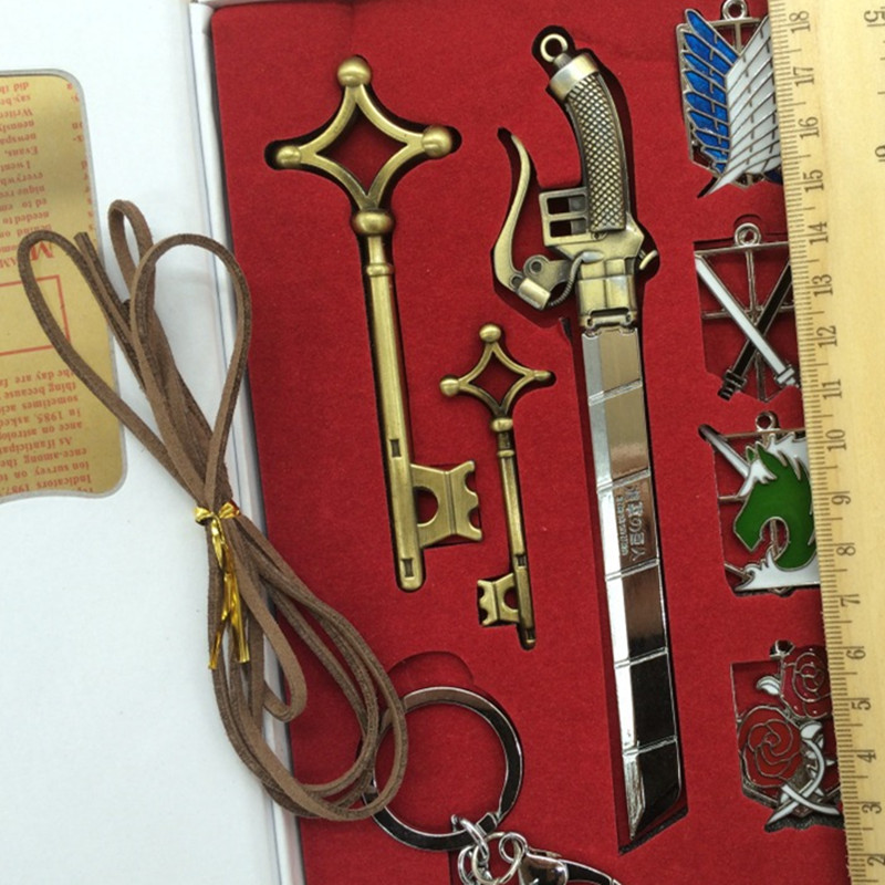 9pcs/set Anime Attack On Titan Badge Keychain Bronze Alloy Pendant Key Chain Shingeki No Kyojin Action Props Kids Gifts
9pcs/set Anime Attack On Titan Badge Keychain Bronze Alloy Pendant Key Chain Shingeki No Kyojin Action Props Kids Gifts