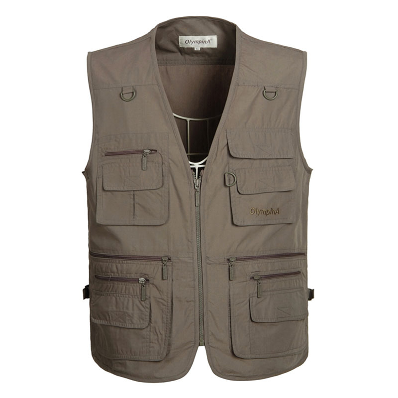 6 Colors Large Size Quick-Drying Work Vest Mens Fishing Camping Sleeveless Jacket Outdoor Male Waistcoats with Many Multi Pocket CX200817