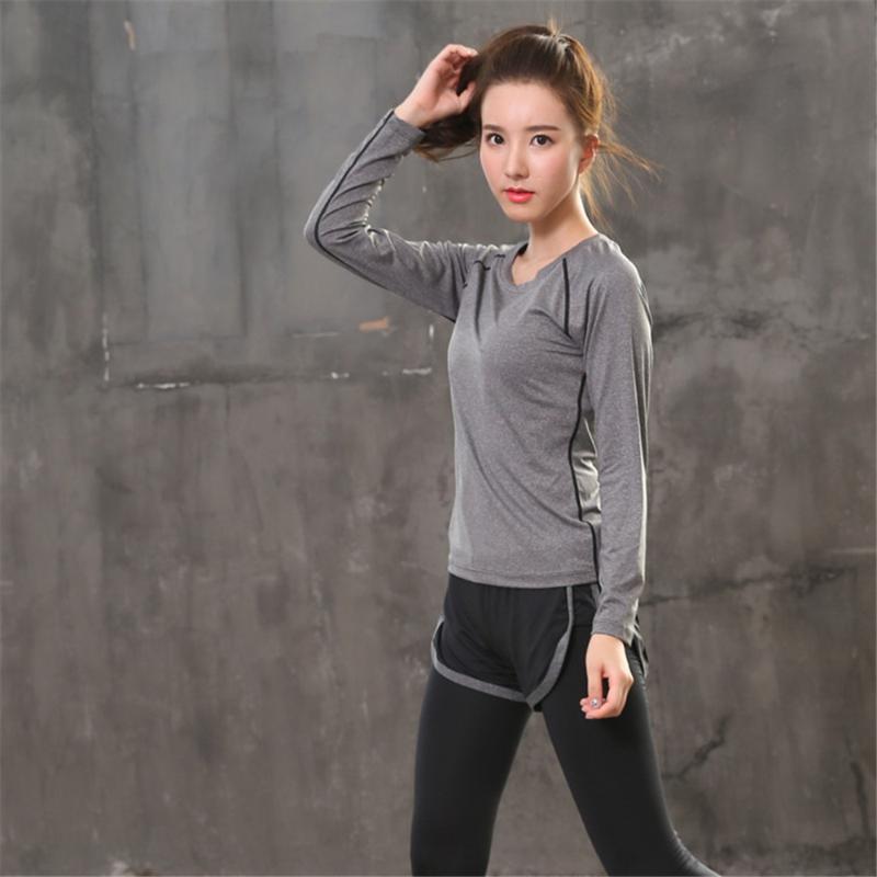 Yoga Tops Quick Dry Sportswear Running Women Elastic Gym Clothes Grey Patchwork Female Long-sleeved T-shirt
Yoga Tops Quick Dry Sportswear Running Women Elastic Gym Clothes Grey Patchwork Female Long-sleeved T-shirt