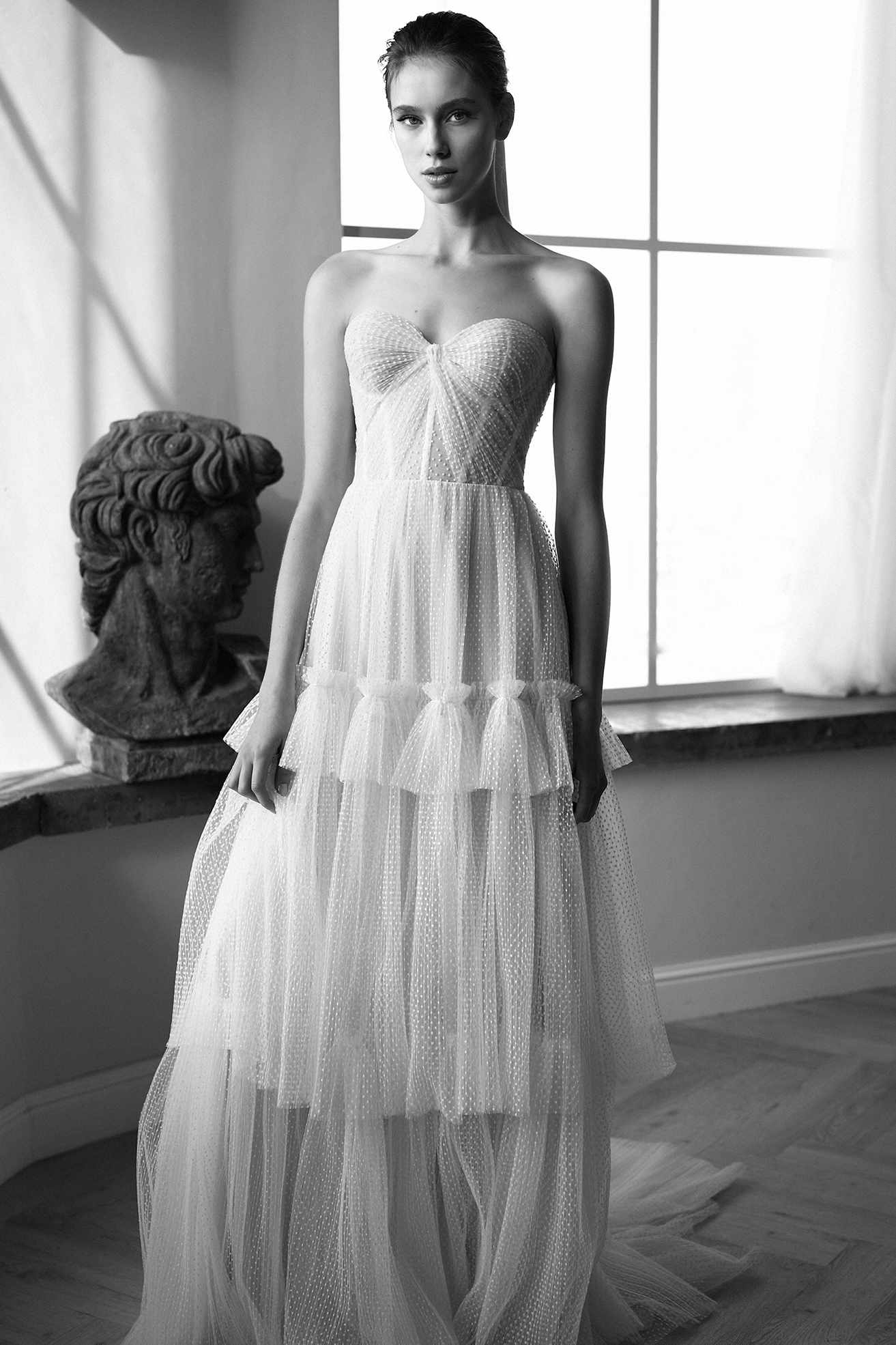 2021 Bohemian A Line Wedding Dresses Sexy Sweetheart Neck Dot Backless Bridal Gowns Plus Size Sweep Train Wedding Robe De Mariée