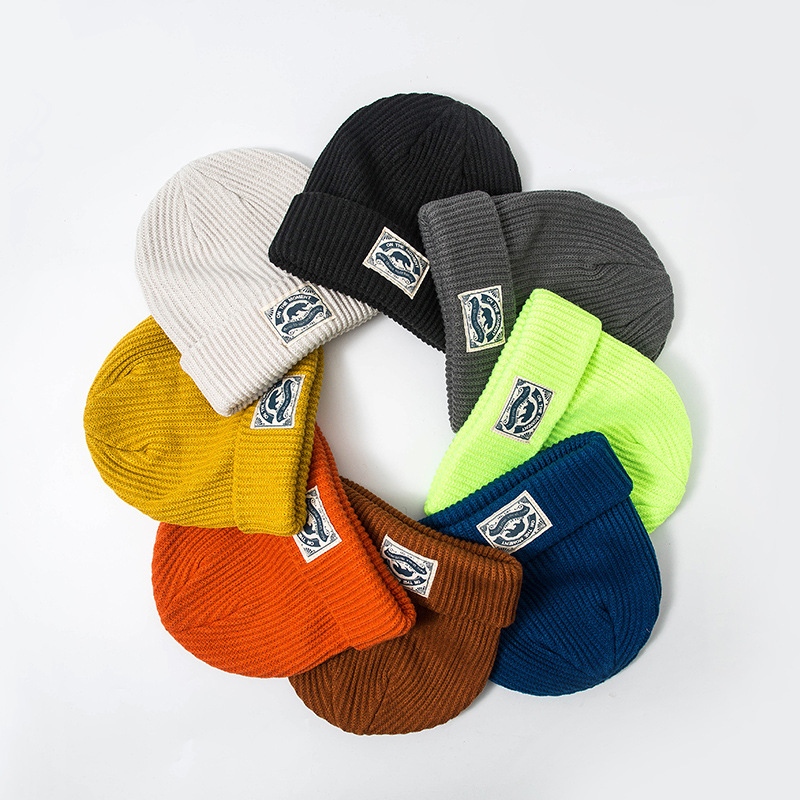 Polar bear Knitted Hat Autumn Winter Women Men Unisex Knitted Beanies Dad Cap Solid Warm Ski Beanies Caps for Boys Girls