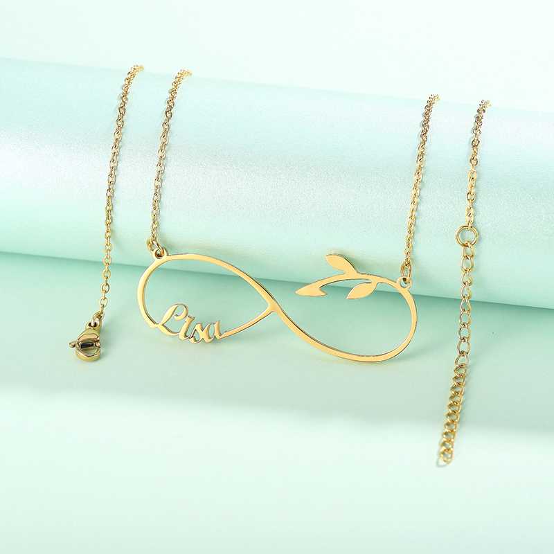 Infinity Design Leaf Name Necklace Stainless Steel Nameplated Pendant Women Charm Jewelry
Infinity Design Leaf Name Necklace Stainless Steel Nameplated Pendant Women Charm Jewelry