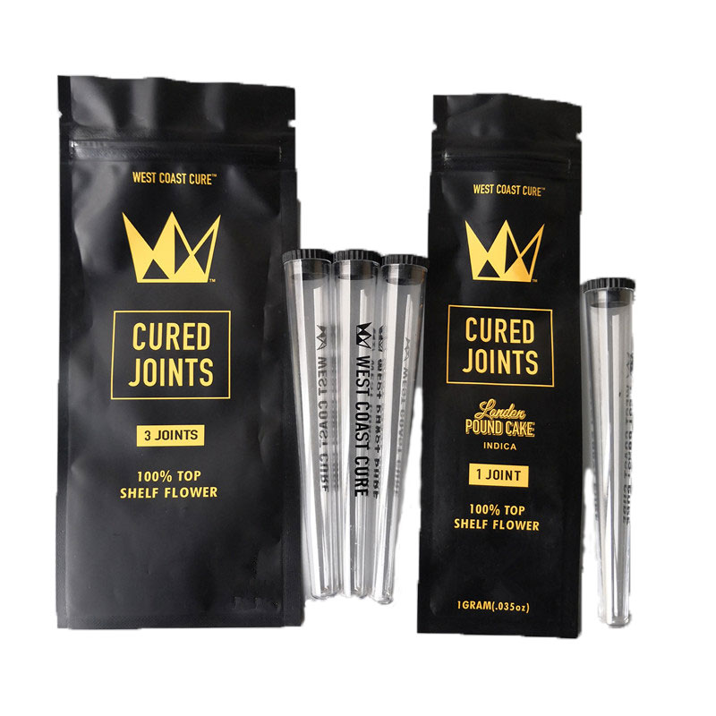 West Coast Cure 3PCS 1PC CURED JOINTS BAG +PLASTIC TUBE Packaging Sticker moonrock Preroll Pre-rolled tube Package joint
West Coast Cure 3PCS 1PC CURED JOINTS BAG +PLASTIC TUBE Packaging Sticker moonrock Preroll Pre-rolled tube Package joint