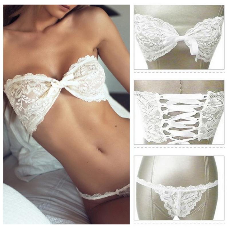 Women Lingerie Bras And Panty Set Bow Strapless Lace Bandage Transparent Lace Crotchet Tank Tops Summer Sexy Bralette Set 2020, As pic
Women Lingerie Bras And Panty Set Bow Strapless Lace Bandage Transparent Lace Crotchet Tank Tops Summer Sexy Bralette Set 2020, As pic