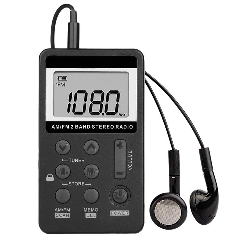 AM FM Portable Pocket Radio, Mini Digital Tuning Stereo with Rechargeable Battery and Earphone for Walk/Jogging/Gym/Camping (Bla
AM FM Portable Pocket Radio, Mini Digital Tuning Stereo with Rechargeable Battery and Earphone for Walk/Jogging/Gym/Camping (Bla