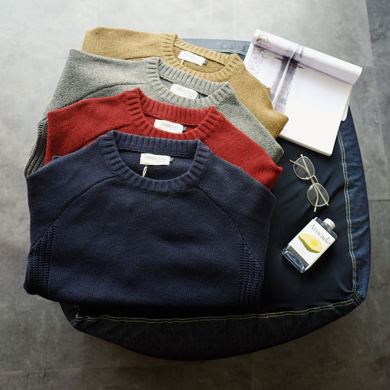 2019 Department Vintage Pullover men' College Style Patch splicing color contrast round neck knitwear men' fashion sweater, Blue
2019 Department Vintage Pullover men' College Style Patch splicing color contrast round neck knitwear men' fashion sweater, Blue