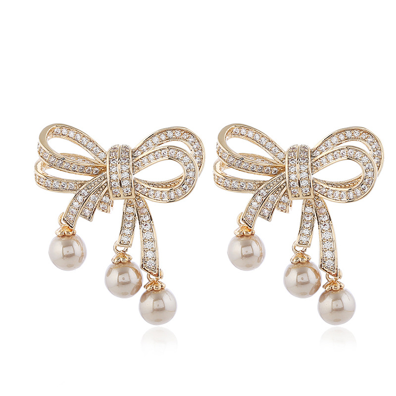 Exquisite and advanced Pearl Earrings trend simple and retro multi-layer Bow Earrings, Golden;silver
Exquisite and advanced Pearl Earrings trend simple and retro multi-layer Bow Earrings, Golden;silver