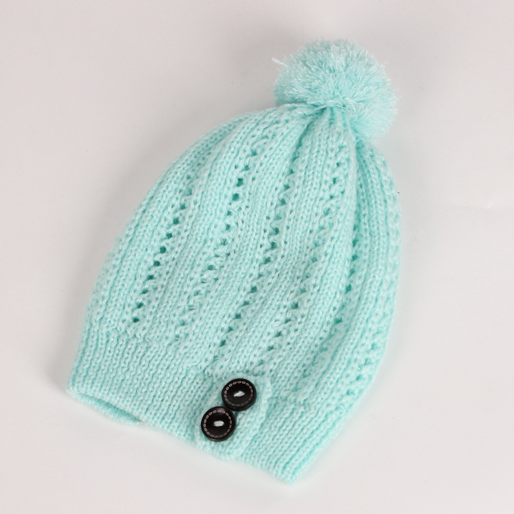 Beanie Hat for Women Men Winter Hat Knitted Autumn Button knitted hat Warm Bonnet Cap Female Hats