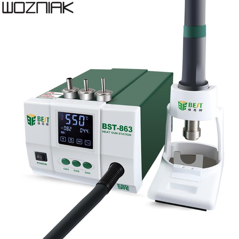BST-863 Heat Gun Lead-FreeSmart Touch Screen Control Constant Temperature LCD Display Desoldering Station 1200W Big Power
BST-863 Heat Gun Lead-FreeSmart Touch Screen Control Constant Temperature LCD Display Desoldering Station 1200W Big Power