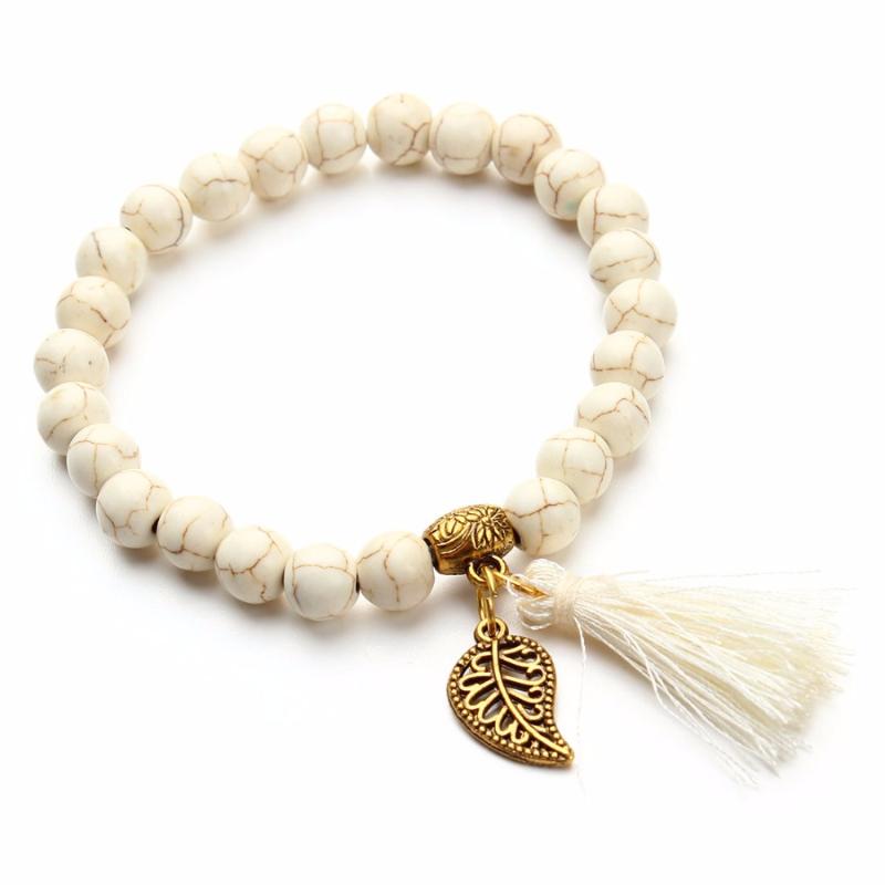 LOULEUR Bohemian Natural Stone Turquoises Beads Bracelet for Women Leaf Tassel Charm Bracelets Bangles Female Fashion Jewelry
LOULEUR Bohemian Natural Stone Turquoises Beads Bracelet for Women Leaf Tassel Charm Bracelets Bangles Female Fashion Jewelry