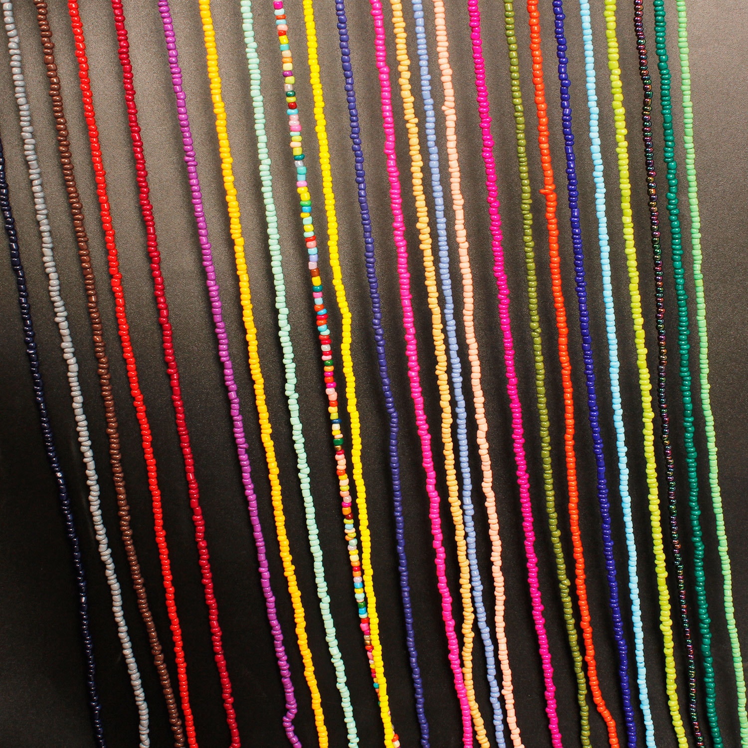 QIMOSHI 12PCS Boho Glass Seed Beads Choker Necklace Colorful Beaded Rainbown Beach Bead Choker Necklaces for Women