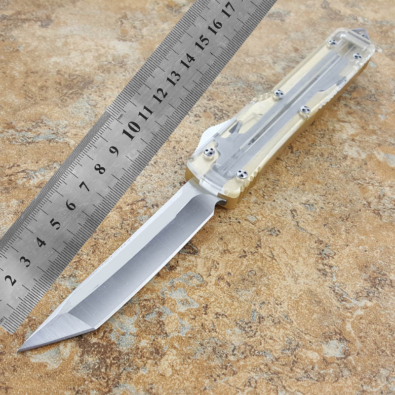 ASUT121 CNC mini VG10 blade 60-62HR Benchmade BM3300 UTX85 UT121 trumpt 3 "T6 aluminum handle camping automatic knife EDC tool
ASUT121 CNC mini VG10 blade 60-62HR Benchmade BM3300 UTX85 UT121 trumpt 3 "T6 aluminum handle camping automatic knife EDC tool