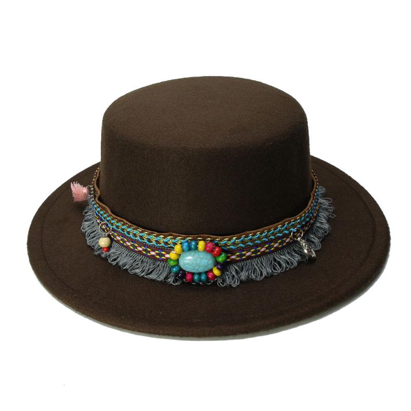 LUCKYLIANJI Retro Kid Vintage 100% Wool Wide Brim Cap Pork Pie Porkpie Bowler Hat Tassel Turquoise Leather Band(54cm/Adjusted, Black
LUCKYLIANJI Retro Kid Vintage 100% Wool Wide Brim Cap Pork Pie Porkpie Bowler Hat Tassel Turquoise Leather Band(54cm/Adjusted, Black