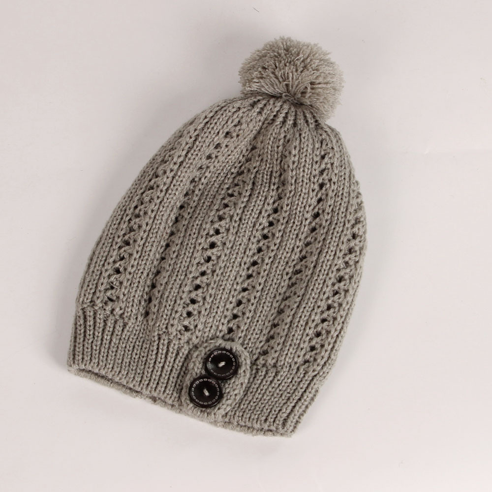Beanie Hat for Women Men Winter Hat Knitted Autumn Button knitted hat Warm Bonnet Cap Female Hats