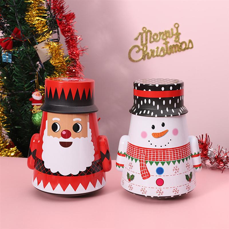 Christmas Decorations 1pc Tumbler Iron Candy Box Storage Cookie Holder For Family