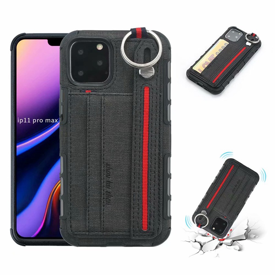 Premium canvas sleeve strap wallet case 2 Card Holders Slim Protective cover For iPhone 11 Pro max X XS MAX XR iPhone 7 8 Plus SE 2020, Black
Premium canvas sleeve strap wallet case 2 Card Holders Slim Protective cover For iPhone 11 Pro max X XS MAX XR iPhone 7 8 Plus SE 2020, Black