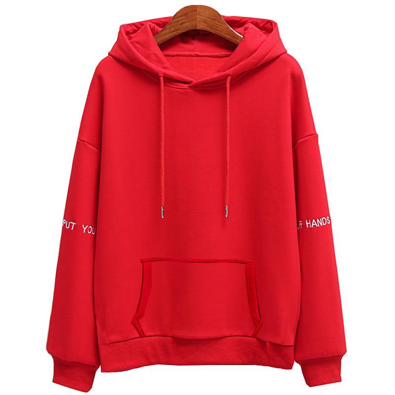 Women Fashion Corduroy Hoodies Female Solid Color Embroidery Hooded Tops Tracksuit Sweatshirt Long Sleeve Casual Sportswear Coat