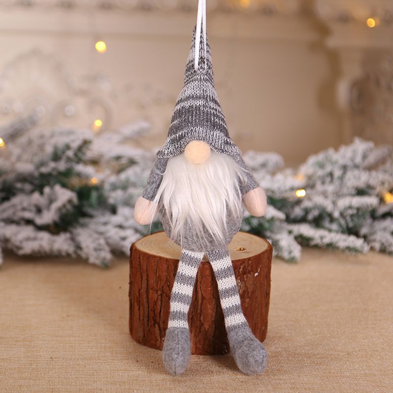 Merry Christmas Long Hat Swedish Santa Gnome Plush Doll Ornament Hanging Xmas Tree Toy Holiday Home Party Decor