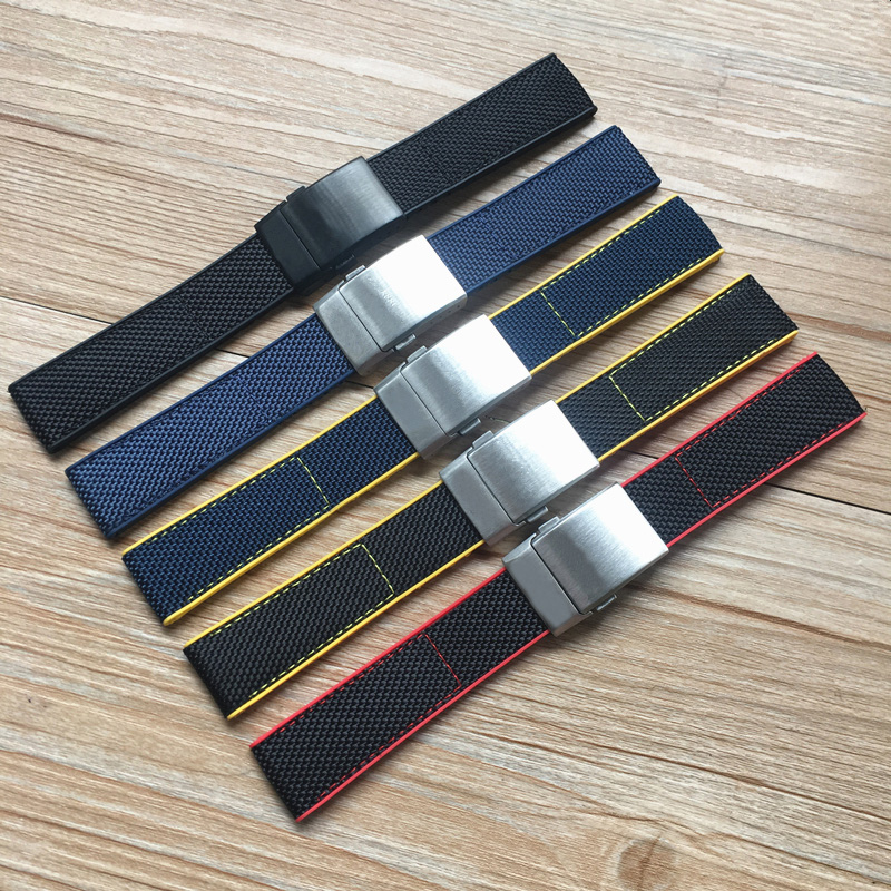 Top Quality 22mm Black Yellow Red Blue Nylon Rubber Watch band For Breitling Strap NAVITIMER WORLD Avenger navitimer bracelet, Black;brown
Top Quality 22mm Black Yellow Red Blue Nylon Rubber Watch band For Breitling Strap NAVITIMER WORLD Avenger navitimer bracelet, Black;brown