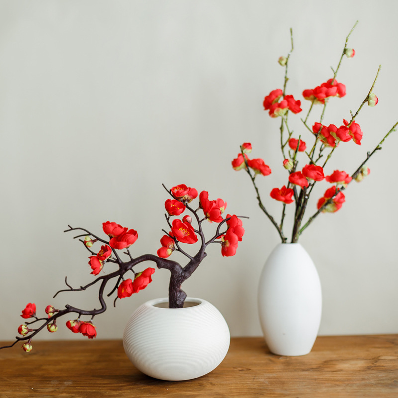 Potted Red Plum Blossom Branches Artificial Flowers for Wedding Decoration Flower with Vase Winter Flaur Home Garden Decor
Potted Red Plum Blossom Branches Artificial Flowers for Wedding Decoration Flower with Vase Winter Flaur Home Garden Decor