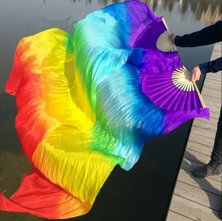 Professional 100% Real Silk Belly Dance Fan Veils Folding Long Fan Rainbow Color Girl Adults Size 1.2/1.5/1.8/2.1m Free Shipping, As picture
Professional 100% Real Silk Belly Dance Fan Veils Folding Long Fan Rainbow Color Girl Adults Size 1.2/1.5/1.8/2.1m Free Shipping, As picture