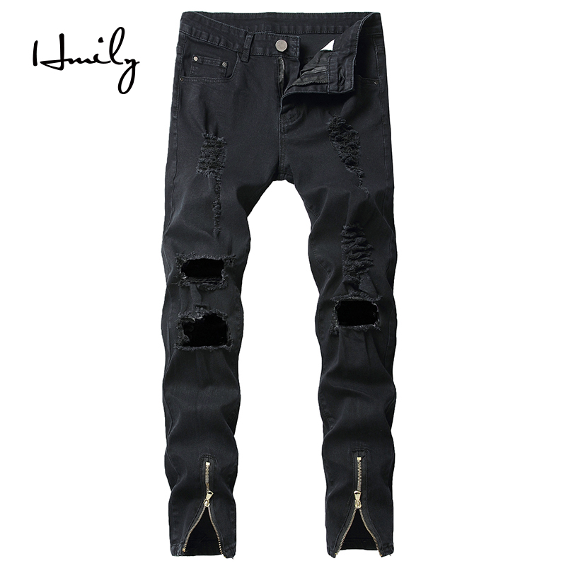 HMILY Mens Cool Designer Black Jeans Skinny Ripped Destroyed Stretch Slim Fit Hop Hop Pants With Holes For Men Big Size
HMILY Mens Cool Designer Black Jeans Skinny Ripped Destroyed Stretch Slim Fit Hop Hop Pants With Holes For Men Big Size