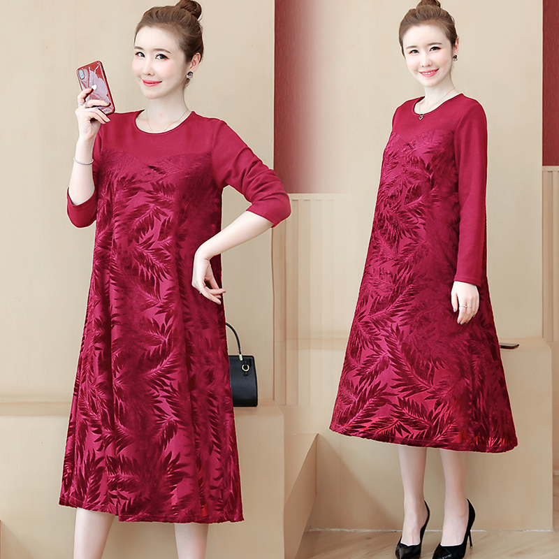 Large size women dress autumn winter long-sleeved loose chiffon dress women retro casual lace midi ladies robe plus size, Black
Large size women dress autumn winter long-sleeved loose chiffon dress women retro casual lace midi ladies robe plus size, Black