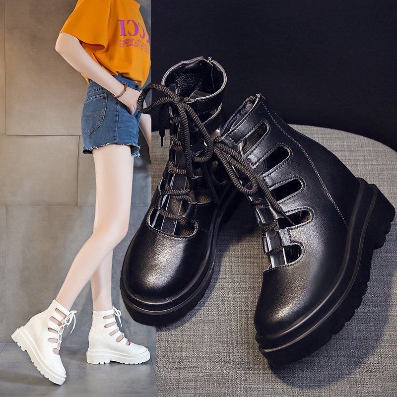 boots women's tide 2020 spring and summer new hollow single shoes casual thick-soled increased breathable boots X409, Black
boots women's tide 2020 spring and summer new hollow single shoes casual thick-soled increased breathable boots X409, Black