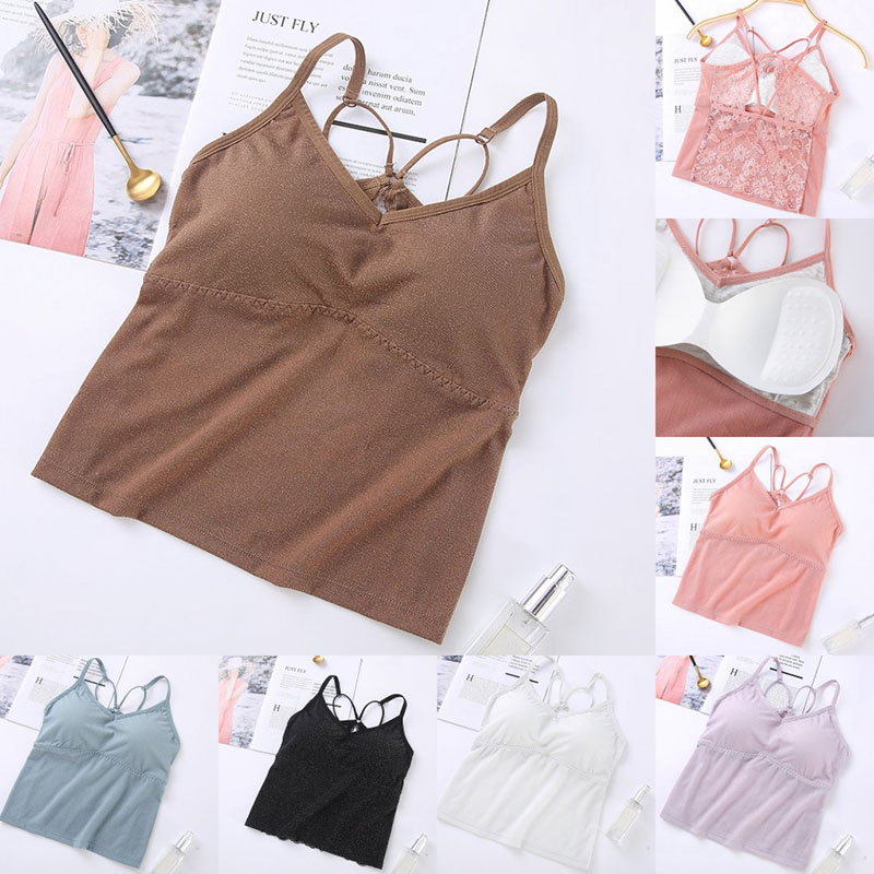 Camisoles Women Knitted Tank Top Lingerie Seamless Beauty Back Sexy Anti-light Underwear Caims Padded Tank Top, White
Camisoles Women Knitted Tank Top Lingerie Seamless Beauty Back Sexy Anti-light Underwear Caims Padded Tank Top, White