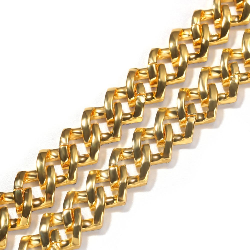 UWIN Drop Shipping Fashion Iced Prong Cuban Link Chains Necklaces 15mm Mutil-Colored Blue/Black Rhinestones Hiphop Jewelry Mens T200824
