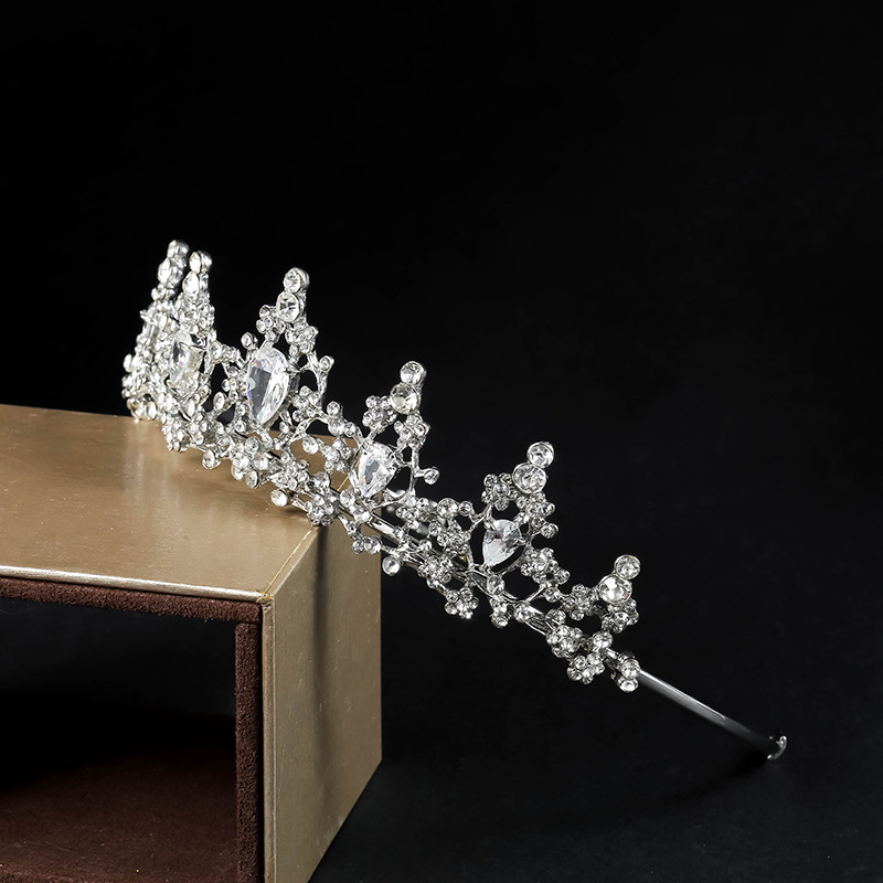 Wedding Accessories Princess Headpieces Rhinestone Crown Wedding Headband Classic Rhinestone Vintage Tiara Antique Copper Plated Hairbands