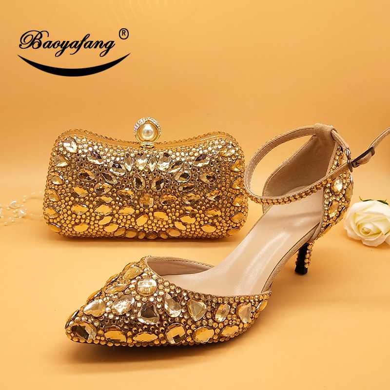 Champagne Golden crystal women Wedding shoes with matching bags Rhinestone high heels ankle strap shoes women party dress, 6cm shoe
Champagne Golden crystal women Wedding shoes with matching bags Rhinestone high heels ankle strap shoes women party dress, 6cm shoe