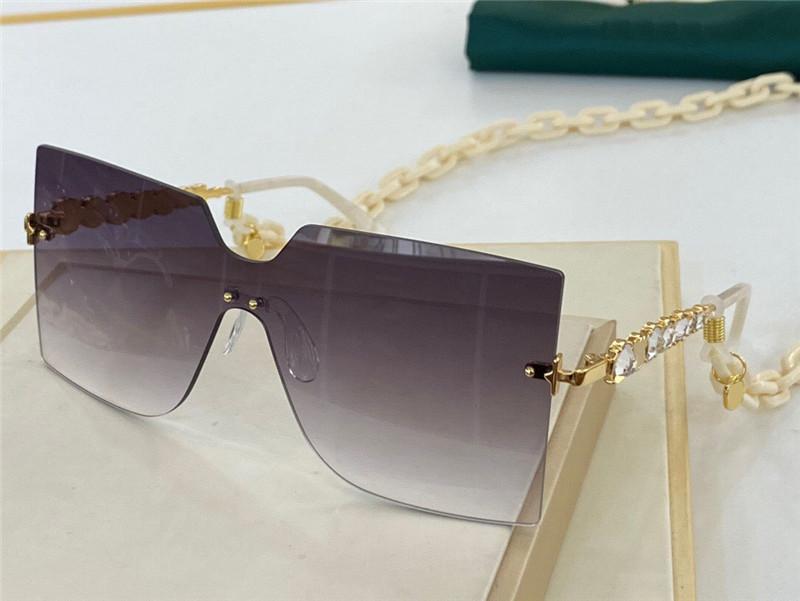 New fashion design female sunglasses 0646 frameless shield lens rhinestone temple with chain design elegant temperament uv400 lens
New fashion design female sunglasses 0646 frameless shield lens rhinestone temple with chain design elegant temperament uv400 lens