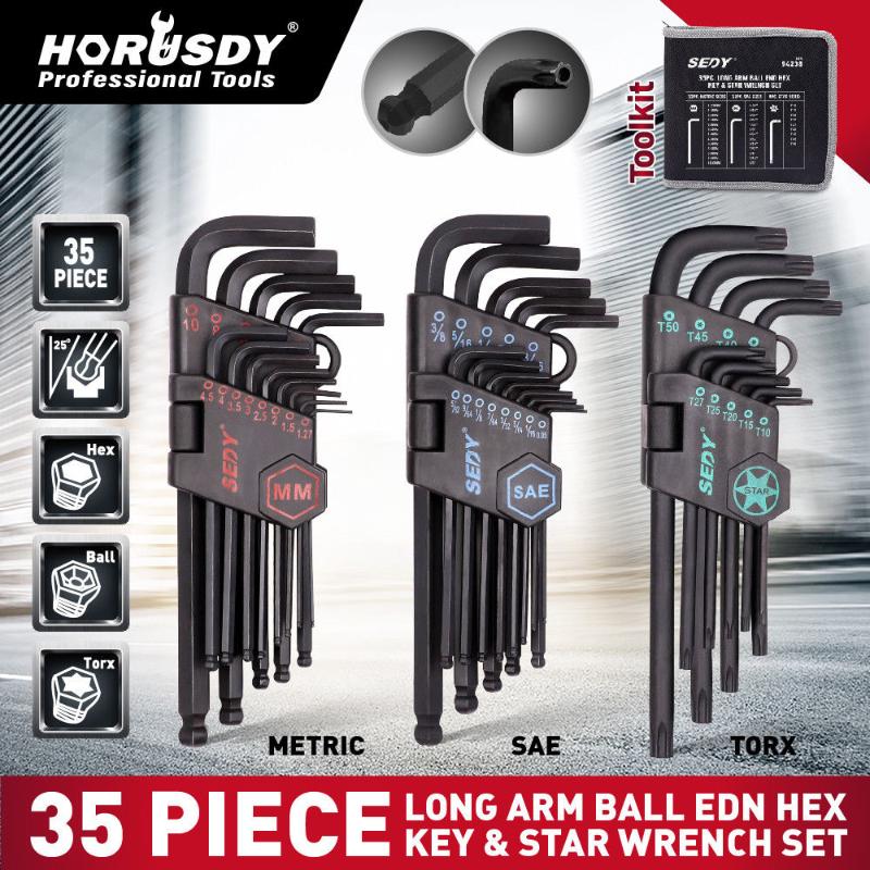 HORUSDY 35Pcs Long Arm Ball Wrench Set End Hex Key Allen Wrench Set Universal Key Inch Metric With Bicycle Repair Tool
HORUSDY 35Pcs Long Arm Ball Wrench Set End Hex Key Allen Wrench Set Universal Key Inch Metric With Bicycle Repair Tool