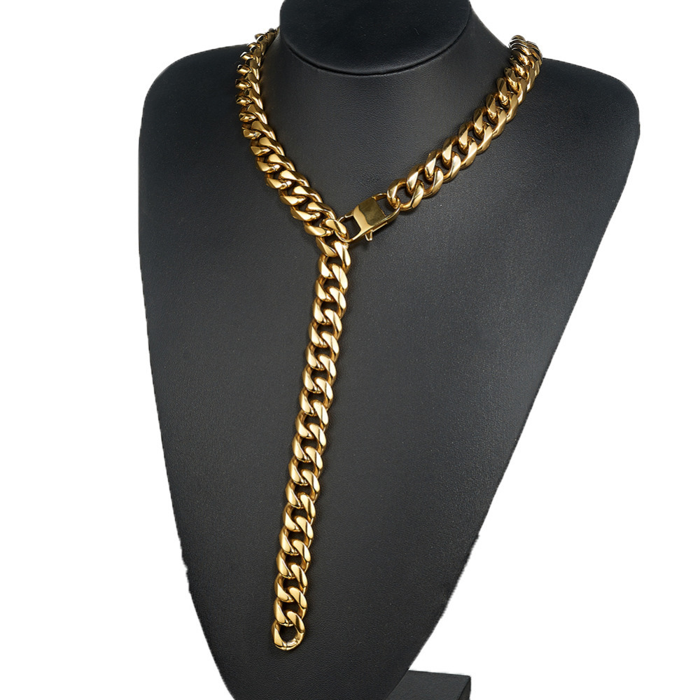 XXX Tenacion Rock Hip and Hop Chain for Men Titanium Steel Stainless Steel Gold Necklace Ring