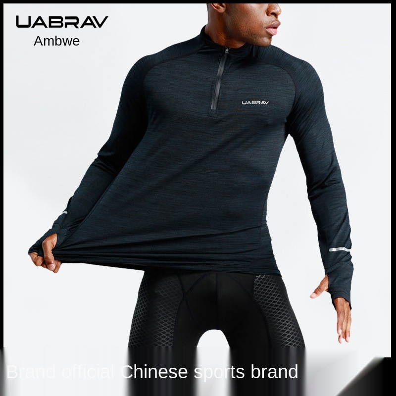 Uabrav Sports Fitness Men's Long-Sleeved Basketball Training Running Quick Drying Clothes High Collar Zipper Athletic T-shirt, As pic
Uabrav Sports Fitness Men's Long-Sleeved Basketball Training Running Quick Drying Clothes High Collar Zipper Athletic T-shirt, As pic